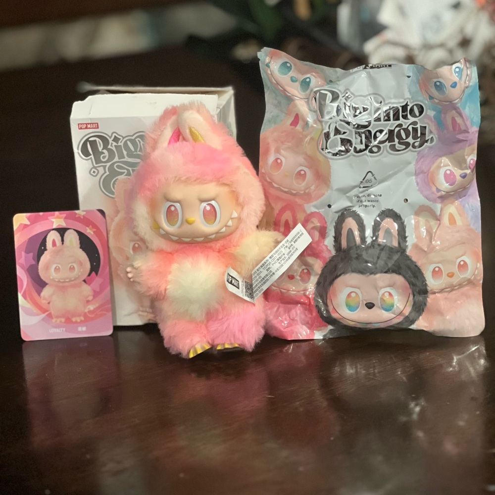 Pink and White Plush Toy